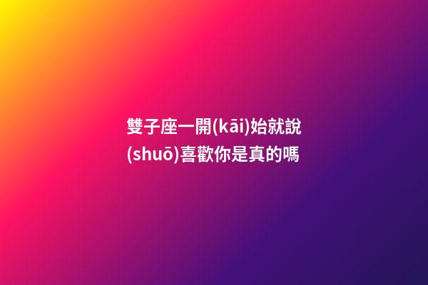 雙子座一開(kāi)始就說(shuō)喜歡你是真的嗎-第1張-星座運(yùn)勢(shì)-玄機(jī)派