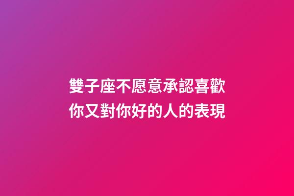 雙子座不愿意承認喜歡你又對你好的人的表現-第1張-星座運勢-玄機派
