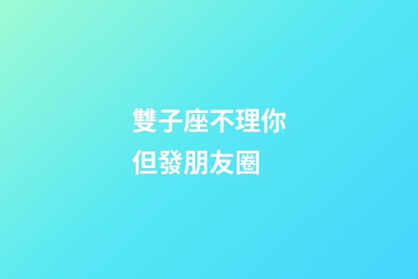 雙子座不理你但發朋友圈-第1張-星座運勢-玄機派