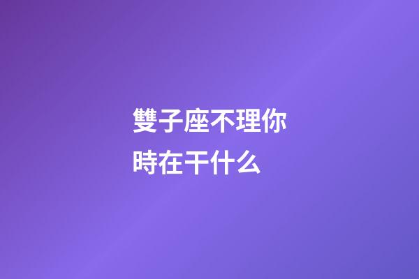 雙子座不理你時在干什么-第1張-星座運勢-玄機派