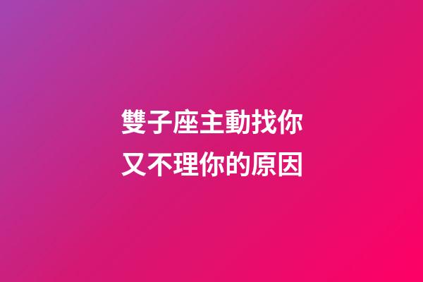 雙子座主動找你又不理你的原因-第1張-星座運勢-玄機派