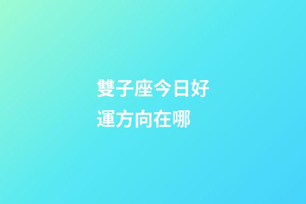 雙子座今日好運方向在哪-第1張-星座運勢-玄機派