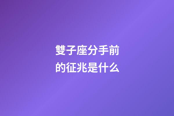 雙子座分手前的征兆是什么-第1張-星座運勢-玄機派