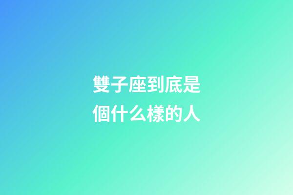 雙子座到底是個什么樣的人-第1張-星座運勢-玄機派