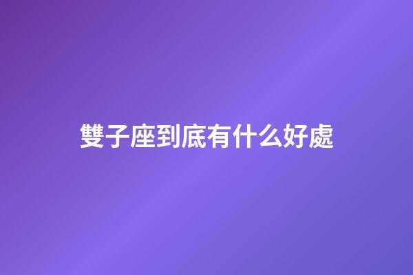 雙子座到底有什么好處-第1張-星座運勢-玄機派