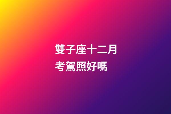 雙子座十二月考駕照好嗎-第1張-星座運(yùn)勢-玄機(jī)派