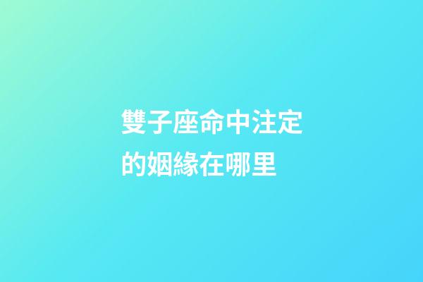 雙子座命中注定的姻緣在哪里-第1張-星座運(yùn)勢(shì)-玄機(jī)派