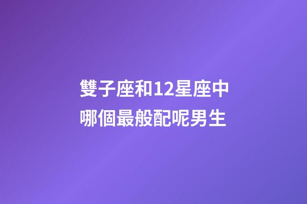 雙子座和12星座中哪個最般配呢男生-第1張-星座運勢-玄機派