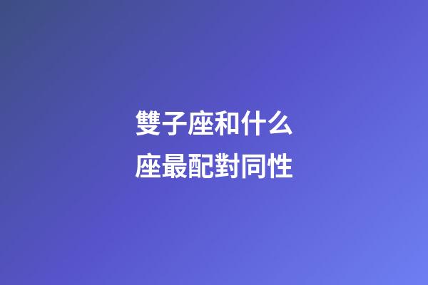 雙子座和什么座最配對同性-第1張-星座運勢-玄機派