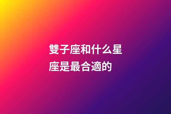 雙子座和什么星座是最合適的-第1張-星座運勢-玄機派