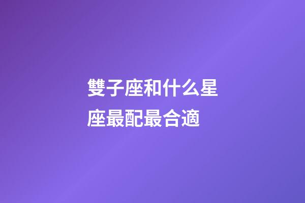 雙子座和什么星座最配最合適-第1張-星座運勢-玄機派