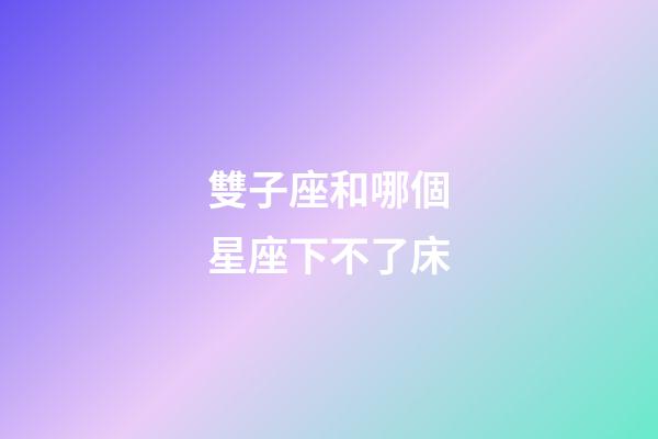 雙子座和哪個星座下不了床-第1張-星座運勢-玄機派