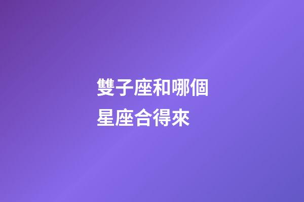 雙子座和哪個星座合得來-第1張-星座運勢-玄機派