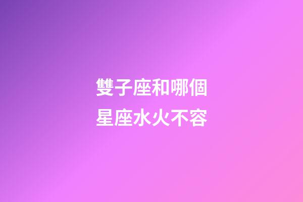 雙子座和哪個星座水火不容-第1張-星座運勢-玄機派