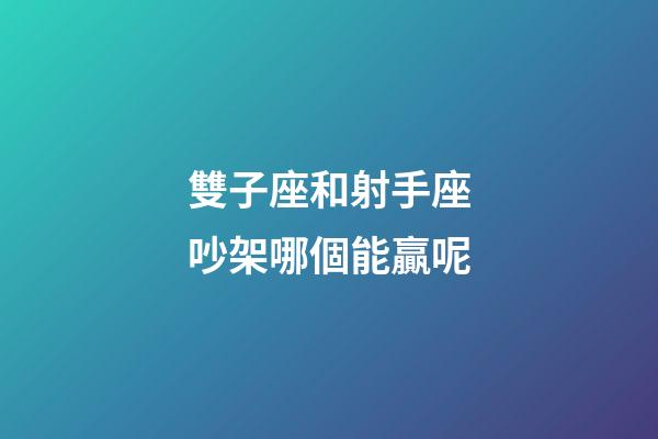 雙子座和射手座吵架哪個能贏呢-第1張-星座運勢-玄機派