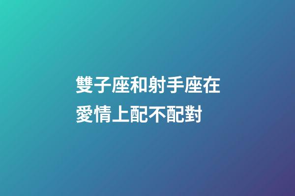 雙子座和射手座在愛情上配不配對-第1張-星座運勢-玄機派