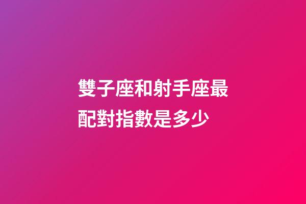 雙子座和射手座最配對指數是多少-第1張-星座運勢-玄機派