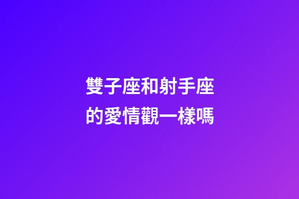 雙子座和射手座的愛情觀一樣嗎-第1張-星座運勢-玄機派