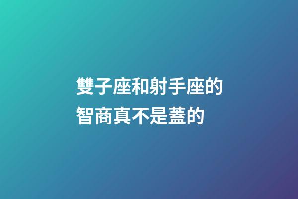 雙子座和射手座的智商真不是蓋的-第1張-星座運(yùn)勢(shì)-玄機(jī)派