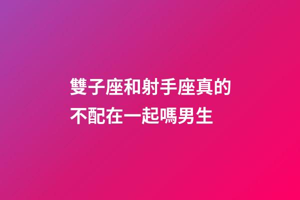 雙子座和射手座真的不配在一起嗎男生-第1張-星座運勢-玄機派