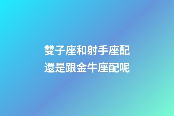 雙子座和射手座配還是跟金牛座配呢-第1張-星座運(yùn)勢-玄機(jī)派