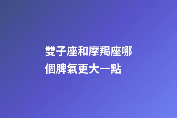 雙子座和摩羯座哪個脾氣更大一點-第1張-星座運勢-玄機派