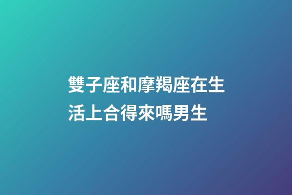 雙子座和摩羯座在生活上合得來嗎男生-第1張-星座運勢-玄機派