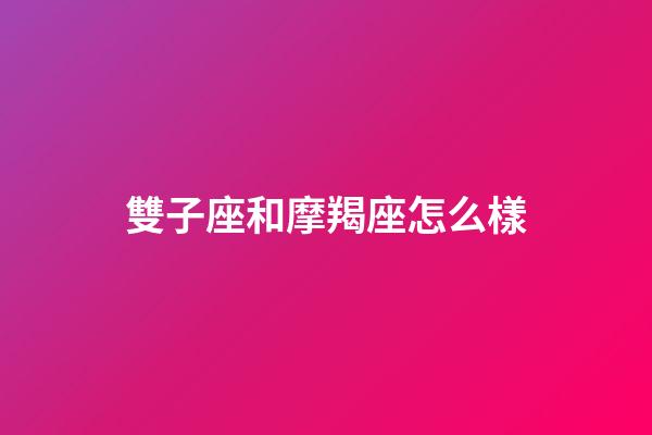 雙子座和摩羯座怎么樣-第1張-星座運勢-玄機派