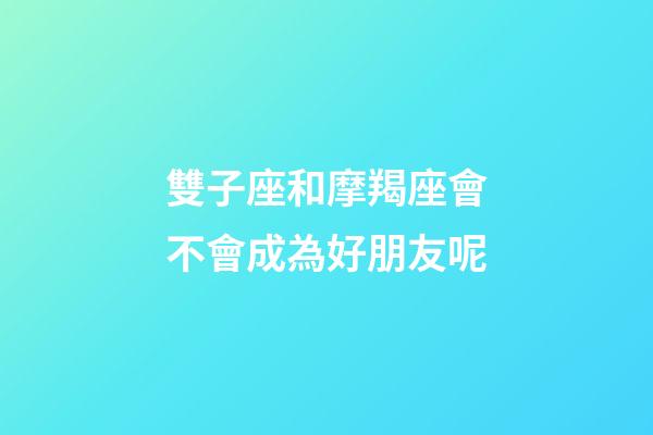 雙子座和摩羯座會不會成為好朋友呢-第1張-星座運勢-玄機派