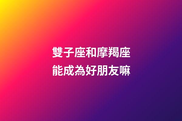 雙子座和摩羯座能成為好朋友嘛-第1張-星座運勢-玄機派