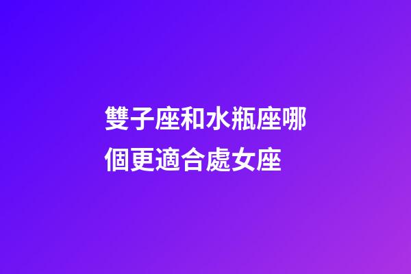 雙子座和水瓶座哪個更適合處女座-第1張-星座運勢-玄機派