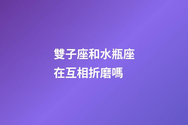 雙子座和水瓶座在互相折磨嗎-第1張-星座運(yùn)勢(shì)-玄機(jī)派