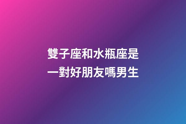 雙子座和水瓶座是一對好朋友嗎男生-第1張-星座運勢-玄機派