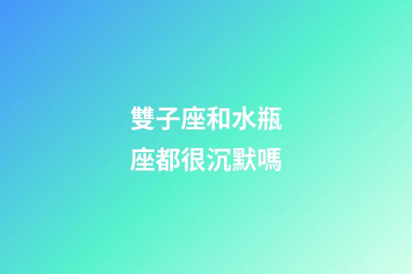 雙子座和水瓶座都很沉默嗎-第1張-星座運勢-玄機派