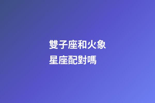 雙子座和火象星座配對嗎