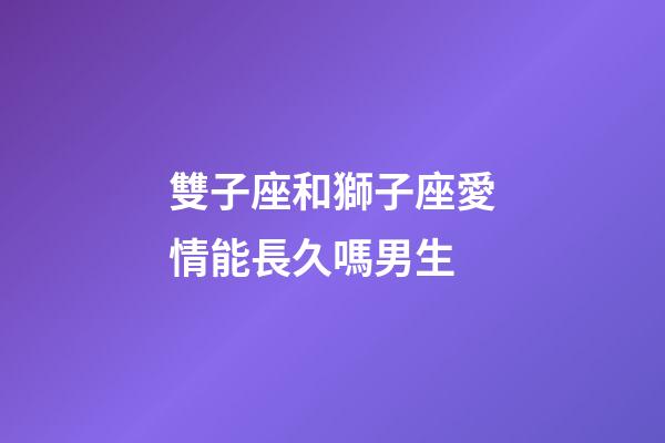 雙子座和獅子座愛情能長久嗎男生-第1張-星座運勢-玄機派