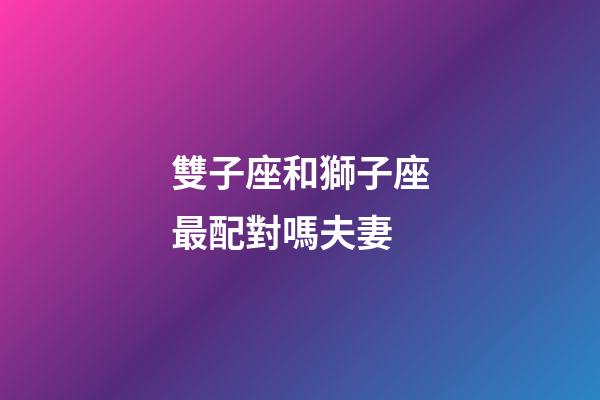 雙子座和獅子座最配對嗎夫妻-第1張-星座運勢-玄機派