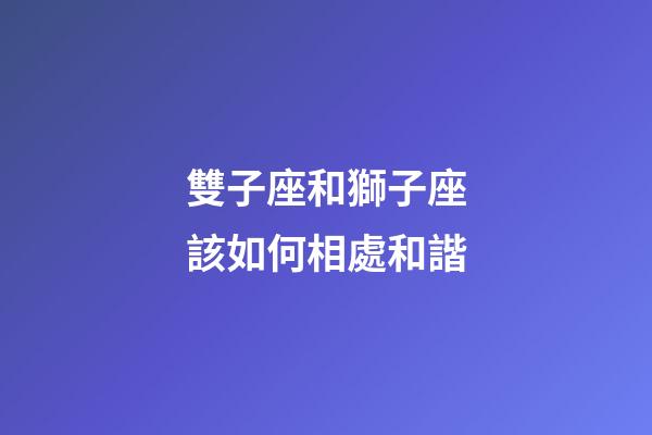 雙子座和獅子座該如何相處和諧-第1張-星座運勢-玄機派