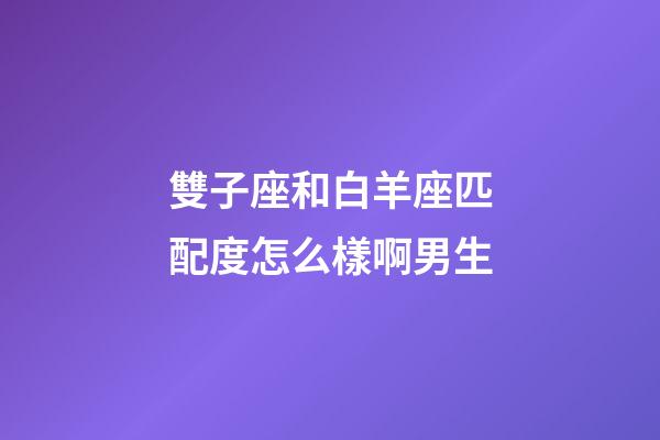 雙子座和白羊座匹配度怎么樣啊男生-第1張-星座運勢-玄機派