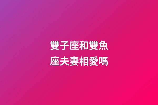 雙子座和雙魚座夫妻相愛嗎-第1張-星座運勢-玄機派
