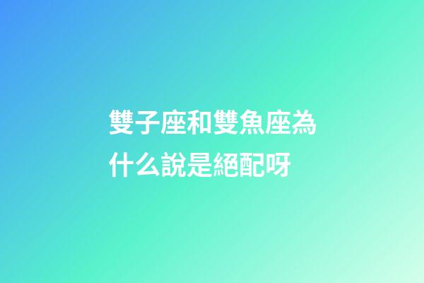雙子座和雙魚座為什么說是絕配呀-第1張-星座運勢-玄機派
