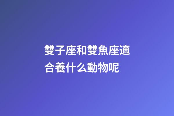 雙子座和雙魚座適合養什么動物呢-第1張-星座運勢-玄機派