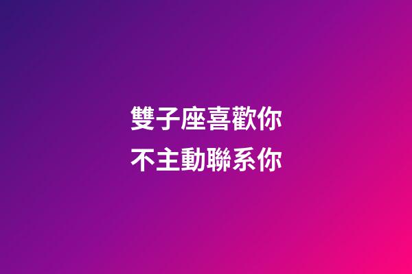 雙子座喜歡你不主動聯系你-第1張-星座運勢-玄機派