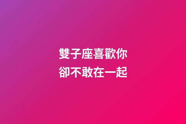 雙子座喜歡你卻不敢在一起-第1張-星座運勢-玄機派