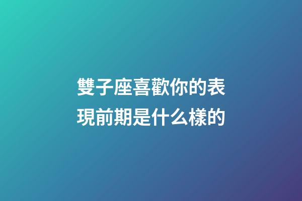 雙子座喜歡你的表現前期是什么樣的-第1張-星座運勢-玄機派