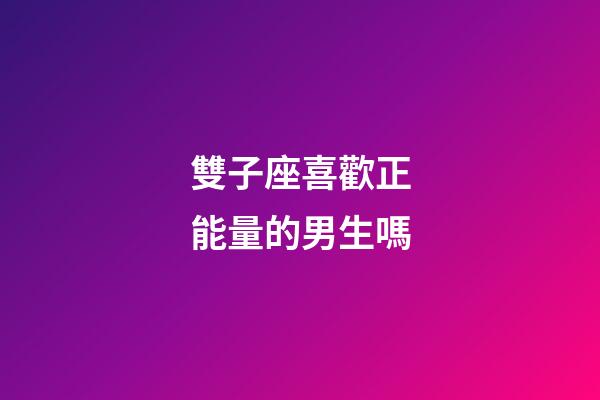 雙子座喜歡正能量的男生嗎-第1張-星座運(yùn)勢(shì)-玄機(jī)派