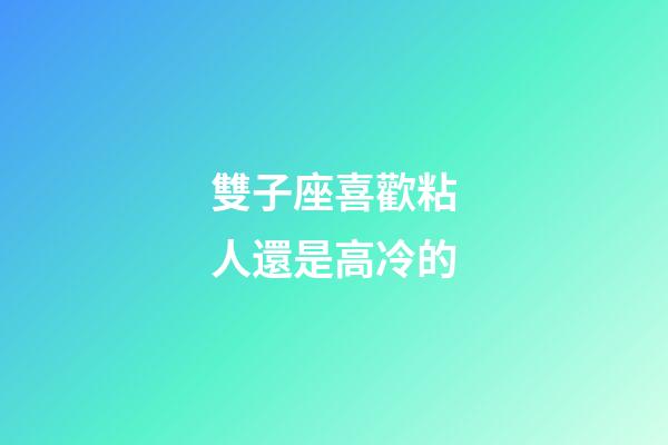 雙子座喜歡粘人還是高冷的-第1張-星座運勢-玄機派