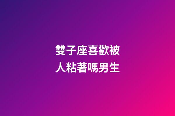 雙子座喜歡被人粘著嗎男生-第1張-星座運勢-玄機派