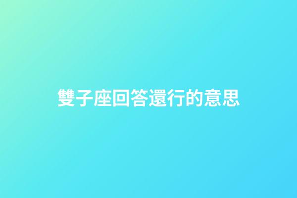 雙子座回答還行的意思-第1張-星座運勢-玄機派