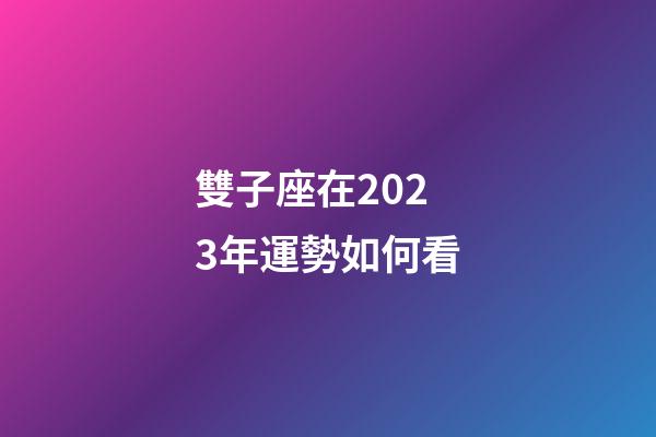雙子座在2023年運勢如何看-第1張-星座運勢-玄機派